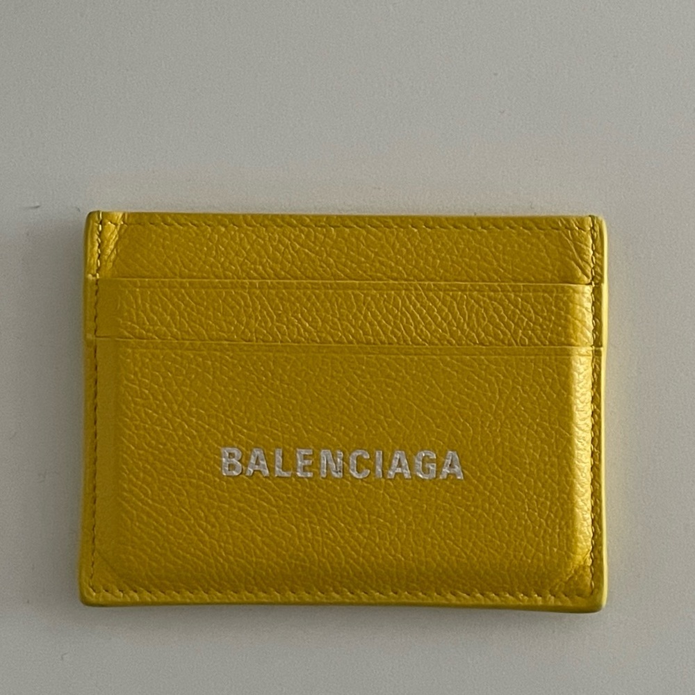 Balenciaga Yellow Leather Card Holder
